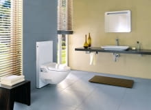 STELAŻE INSTALACYJNE. Monolit to jedyny na rynku stelaż z gotową estetyczną obudową. Aby go zamontować, nie trzeba skuwać starej glazury ani wymieniać instalacji. Można przy nim zainstalować urządzenie dowolnego producenta (również stojące). Producent: Geberit STELAŻE INSTALACYJNE. Monolit to jedyny na rynku stelaż z gotową estetyczną obudową. Aby go zamontować, nie trzeba skuwać starej glazury ani wymieniać instalacji. Można przy nim zainstalować urządzenie dowolnego producenta (również stojące). Producent: Geberit