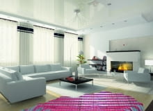 Interior of the room with fireplace and furniture