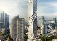MahaNakhon Tower - wieżowiec planowany w Bangkoku. Został on zaprojektowany przez pracownię OMA. urbanistyka, wieżowce, rem koolhaas, wieżowiec, oma, bangkok, tajlandia, MahaNakhon Tower