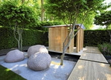 25.05.2011 LONDYN CHELSEA FLOWER SHOW NA ZDJECIU OGROD POKAZOWY ALEJKA , SCIEZKA , OCZKO WODNE DLA CZASOPISMA FOT. ARKADIUSZ SCICHOCKI / AGENCJA GAZETA SLOWA KLUCZOWE: OGROD