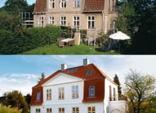 Dach pokryty dachówką ceramiczną. Przy okazji generalnego remontu i adaptacji strychu wymieniono stare pokrycie na nowe stary dach, naprawa dachu, duży dom, dom jednorodzinny, remont dachu