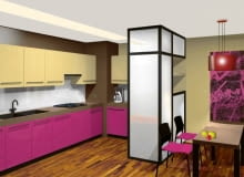 Urządzenie w kuchni niezbędne, ale czy musi tak bardzo rzucać się w oczy? Niekoniecznie. Możemy sprytnie ukryć lodówkę w zabudowie lub przeciwnie - sprawić, by zdobiła wnętrze. Wystrój minijadalni dopasowano do stylu i kolorystyki kuchni. Motywem przewodnim obu części wnętrza jest fiolet. Od tej strony obudowa lodówki wygląda jak regał.