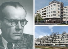 Z lewej: Juliusz Żórawski; Z prawej u góry: Dom Wedla w Warszawie; Z prawej na dole: Szklany Dom w Warszawie Z lewej: Juliusz Żórawski; Z prawej u góry: Dom Wedla w Warszawie; Z prawej na dole: Szklany Dom w Warszawie