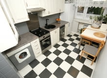 Kuchnia po metamorfozie aranżacja kuchni, meble kuchenne, malowanie mebli, malowanie płytek