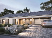 1. Część dzienna jest niezwykle przestronna, co uzyskano dzięki otwarciu sufitu oraz oknom połaciowym nad salonem.