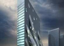 Siedziba główna koncernu Al Rostamani Group w Dubaju zaprojektowana przez MAD mad, dubaj, wieżowce, wieżowiec, al rostamani headquaters