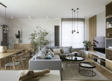 Drewno i niebieskie akcenty – apartament dla rodziny Drewno i niebieskie akcenty – apartament dla rodziny