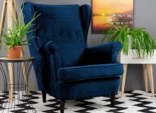 Fotel uszak - wygodne siedzisko do wnętrz nie tylko w stylu skandynawskim i stylu glamour