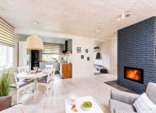 Wystrój wnętrz, drewno, salon