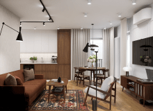 63-metrowe mieszkanie inspirowane stylem mid-century