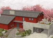 Widok domu od strony wejścia projekt domu, projekty domów, dom jednorodzinny
