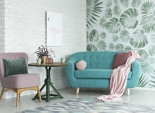 Sofa w kolorze morskim Kolor morski we wnętrzach