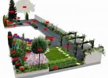 Projekt ogrodu w cieniu topoli Projekt ogrodu w cieniu topoli