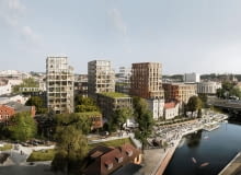 Nowy Port w Bydgoszczy. Widok na ul. Marcinkowskiego i ul. Focha. Projekt: BBGK Architekci Nowy Port w Bydgoszczy. Projekt: BBGK Architekci