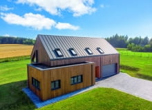 Dom jednorodzinny w Bystrzycy, panele dachowe na rąbek Dom jednorodzinny w Bystrzycy, panele dachowe na rąbek