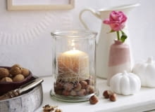 szklany świecznik, lampion