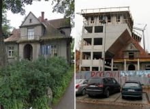 Z lewej: willa Monte w 2012 roku. Z prawej: przebudowa willi. Z lewej: willa Monte w 2012 roku. Z prawej: przebudowa willi.