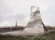 Wieża Książek - biblioteka na warszawskim Mokotowie. Proj. Just Open Architekcture