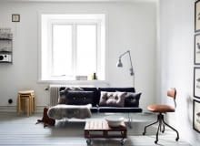 Czarno- białe vintage w kawalerce kawalerka, aranżacja, wnętrza