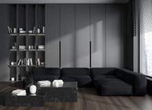 Krawędziowe uchwyty HEXA LONG Klasyka stylu - czarne akcesoria meblowe