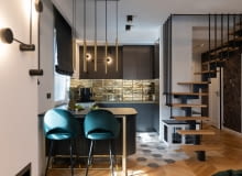 Złoto i ciemne kolory - aranżacja wnętrz domu na warszawskim Ursynowie Złoto i ciemne kolory - aranżacja wnętrz domu na warszawskim Ursynowie