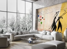 Tu tapeta będzie centralnym elementem aranżacji salonu, nie sposób jej nie zauważyć