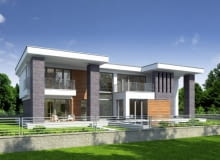 Projekt na zamówienie. Widok od ogrodu Projekt na zamówienie. Widok od ogrodu