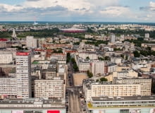 Widok z lotu ptaka na ulicę Złotą w Warszawie. Widok z lotu ptaka na ulicę Złotą w Warszawie.