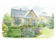 Z kwitnącą rabatą Z kwitnącą rabatą