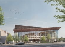 Nowa siedziba Teatru Muzycznego w Poznaniu. Widok od ul. Św. Marcin