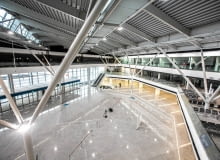 29.01.2015 Warszawa , nowy terminal na Lotnisku imienia Fryderyka Chopina . Fot. Bartosz Bobkowski / Agencja Gazeta SLOWA KLUCZOWE: Lotnisko Okecie Terminal