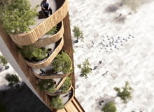 Ascencion - wieża widokowa z Zagrzebiu. Proj. Superspace.