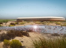 Platforma obserwacyjna flamingów w rezerwacie Al Wathba (Zjednoczone Emiraty Arabskie). Proj. AIDIA STUDIO Platforma obserwacyjna flamingów w rezerwacie Al Wathba (Zjednoczone Emiraty Arabskie). Proj. AIDIA STUDIO