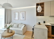 Skandynawski salon z kuchnią Skandynawski salon z kuchnią