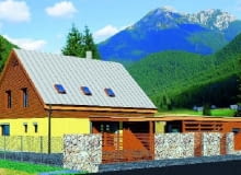 Elewacja wejściowa - "Dom oszczędny" projekt domu,projekty domów,dom jednorodzinny