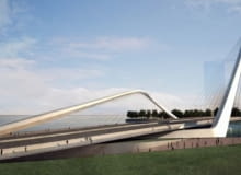 Infinity Loop Bridge (Most Pętla Nieskończoności) ma powstać w chińskim mieście Zhuhai. Będzie wizytówką i bramą do nowoczesnej dzielnicy biznesowej Shizimen Business District. Projekt 10 DESIGN/Buro Happold wygrał międzynarodowy konkurs architektoniczny Infinity Loop Bridge