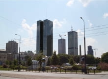 Taki wieżowiec miał stanąć przy Nowogrodzkiej - widok spod DT Centrum Planowany wieżowiec przy Nowogrodzkiej - BBI Development