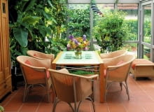 Ogród zimowy. W tej ogrzewanej oranżerii zamieszkał bananowiec Ogród zimowy.