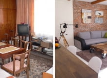 Kawalerka przed i po, małe mieszkanie, urządzanie wnętrz, wystrój wnętrz