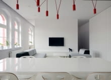 Minimalistyczne mieszkanie w Nikiszowcu w Katowicach. Projekt: MUS ARCHITECTS. nowoczesne mieszkanie, minimalistyczne mieszkanie, białe mieszkanie, nowoczesne mieszkanie, mieszkanie w bieli