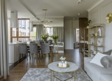 Szaro-złota elegancja: 67-metrowe mieszkanie w Warszawie Szaro-złota elegancja: 67-metrowe mieszkanie w Warszawie