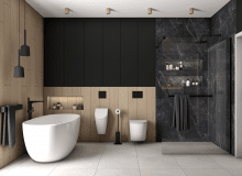 Czarny kolor w łazience