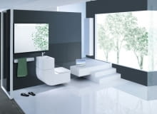 Umywalka zintegrowana z WC to nowatorskie, ekologiczne i designerskie rozwiązanie Firma Roca wprowadza na rynek niezwykłe urządzenie Washbasin+Watercloset (W+W) zaprojektowane przez Gabriele i Oscara Buratti, projektantów Battiston Architects . To niezwykłe rozwiązanie łączy umywalkę i toaletę w jedno urządzenie. Jedną z najważniejszych cech Washbasin+Watercloset jest zastosowanie nowej, sprzyjającej środowisku naturalnemu, technologii Water-reuse (ponownego zużycia wody). Pozwala ona na zredukowanie jej poboru nawet do 25% w porównaniu ze standardową toaletą dual flush (3/6 litry). Zużytą w umywalce wodę wykorzystuje się do napełnienia zbiornika wc w toalecie. System podwójnego oczyszczania, w który wyposażono urządzenie, eliminuje nieprzyjemne zapachy oraz bakterie znajdujące się w wodzie, zapewniając mu w ten sposób doskonałą jakość. Washbasin+Watercloset po raz pierwszy został zaprezentowany na targach ISH 2009 we Frankfurcie. Dostał nagrodę Design Plus oraz nagrodę prestiżowego magazynu dla architektów Wallpaper - Gold Winner w ubiegłorocznej edycji Product Innovation Awards - nowej produktowej kategorii konkursu Design Awards 2009. Wyróżnienia Product Innovation Awards, przyznawane są produktom prawdziwie nowatorskim, które podkreślają znaczącą rolę producentów we wprowadzaniu innowacji w branży projektowania wnętrz.