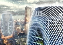 Rain Collector Skyscraper - ekologiczny wieżowiec "deszczołap" wyróżniony w konkursie evolo Skyscrper Competition 2010; projekt: Ryszard Rychlicki oraz Agnieszka Nowak z grupy projektowej h3ar h3ar, wieżowiec, ekologia, evolo