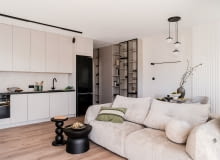 W wystroju dominuje paleta brązów, z jasnym kaszmirowym odcieniem na czele.