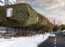 Green spaceship - biblioteka publiczna w Madrycie. Proj. 3GATTI.