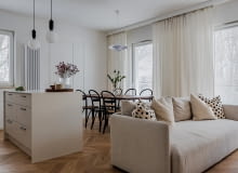 Bielszy odcień bieli - aranżacja mieszkania projektu Deer Design