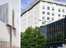 Z lewej: wizualizacja nowej siedziby NBP; z prawej: siedziba NBP Z lewej: wizualizacja nowej siedziby NBP; z prawej: siedziba NBP