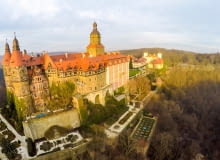Zamek Książ z lotu ptaka Zamek Książ
