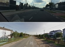 Droga Wojewódzka nr. 728 po i przed przebudową Droga Wojewódzka nr. 728 po i przed przebudową